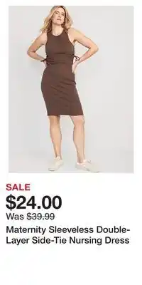 Old Navy Maternity sleeveless double-layer side-tie nursing dress offer