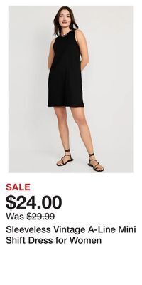 Old Navy Sleeveless vintage a-line mini shift dress for women offer