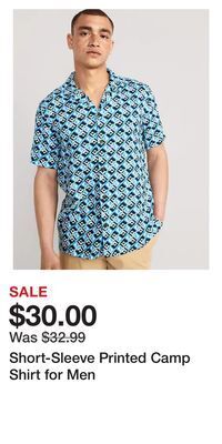 Old Navy Short-sleeve printed camp shirt for men offer
