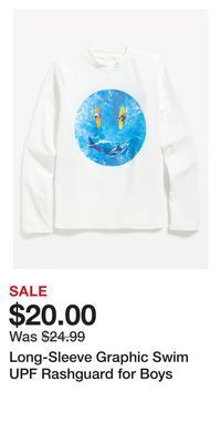 Old Navy Long-sleeve graphic swim upf rashguard for boys offer