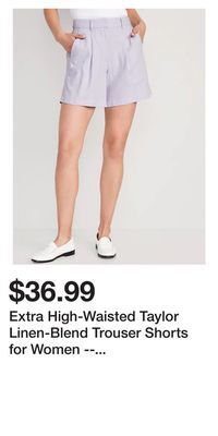 Old Navy Extra high-waisted taylor linen-blend trouser shorts for women -- 6-inch inseam offer
