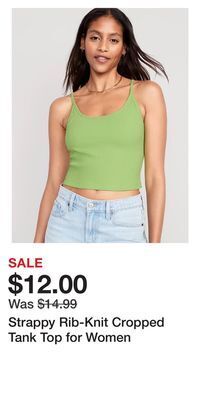 Old Navy Strappy rib-knit cropped tank top for women offer