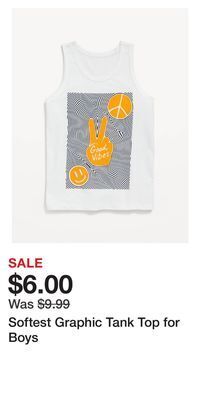 Old Navy Softest graphic tank top for boys offer
