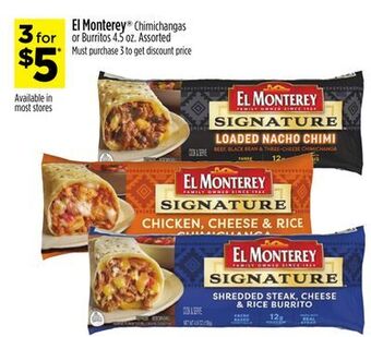 Dollar General El monterey® chimichangas or burritos offer