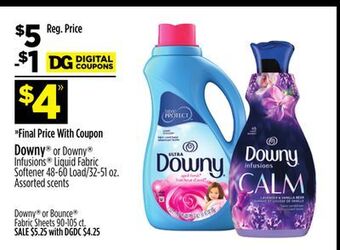 Dollar General Downy® or downy® infusions® liquid fabric softener offer