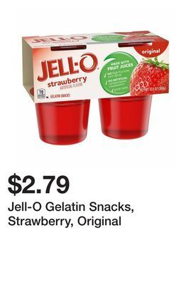 Wegmans Jell-o gelatin snacks, strawberry, original offer