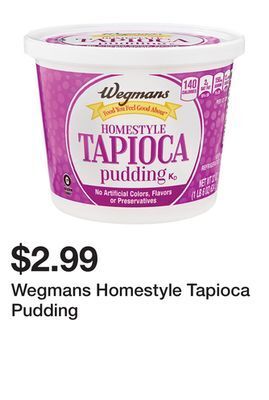 Wegmans Wegmans homestyle tapioca pudding offer