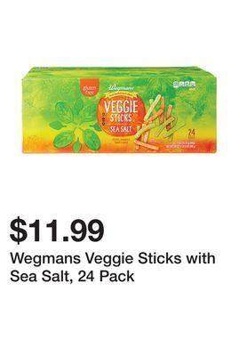 Wegmans Wegmans veggie sticks with sea salt, 24 pack offer