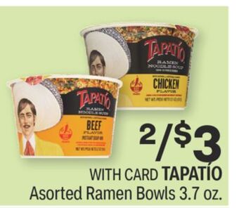 CVS Tapatío asorted ramen bowls 3.7 oz. offer