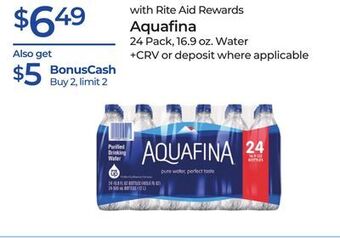 Rite Aid Aquafina offer