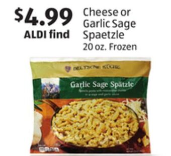 Aldi Cheese or garlic sage spaetzle offer