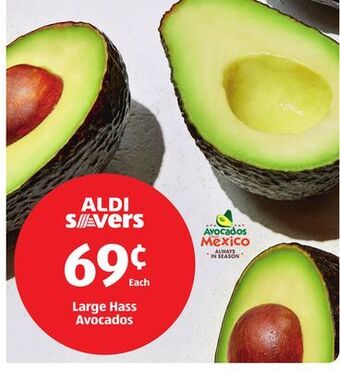 Aldi Large hass avocados offer