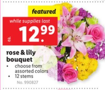 Lidl Rose & lily bouquet offer