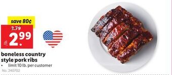 Lidl Boneless country style pork ribs offer
