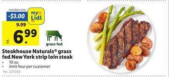 Lidl Steakhouse naturals® grass fed new york strip loin steak offer