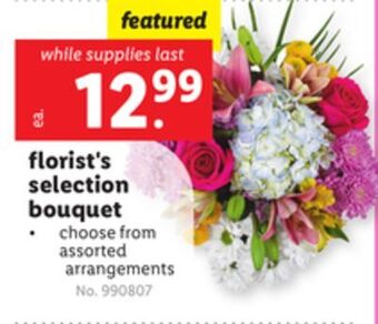 Lidl Florist's selection bouquet offer