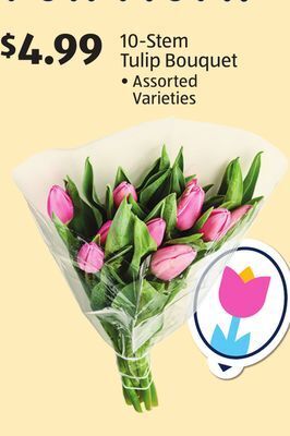 Aldi 10-stem tulip bouquet offer