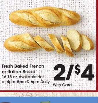 Kroger Fresh baked french or italian bread offer