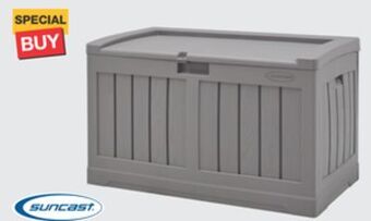 The Home Depot Suncast 50-gallon resin deck box offer