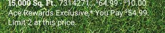 Ace Hardware Scotts turf builder lawn food 15,000 sq ft offer