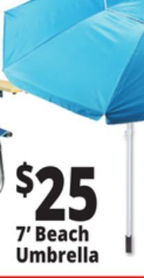 Ocean State Job Lot 7' fiberglass tilting beach umbrella offer