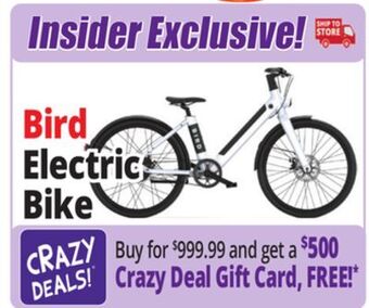 Ocean State Job Lot Electric bikes offer