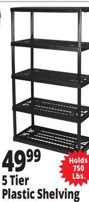 Ocean State Job Lot Maxit 5-tier heavy-duty plastic shelving unit offer