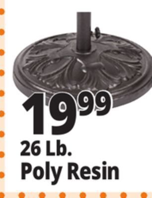 Ocean State Job Lot Polyresin umbrella base, 26 lbs offer