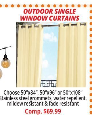 Ocean State Job Lot Outdoor single window curtains offer