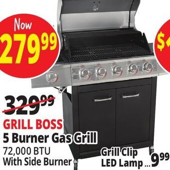 Ocean State Job Lot Grill boss 5-burner gas grill with side burner offer