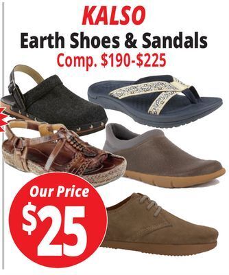 Ocean State Job Lot Kalso earth shoes & sandals offer