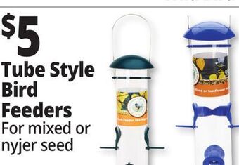 Ocean State Job Lot Tube style bird feeders offer
