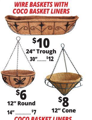 Ocean State Job Lot Wire baskets with coco basket liners offer