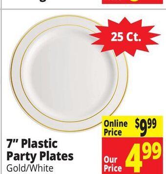 Ocean State Job Lot 7 plastic party plates offer