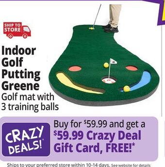 Ocean State Job Lot Abco tech indoor golf putting green, 3' x 9' offer