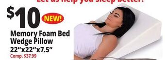 Ocean State Job Lot Memory foam bed wedge pillow 22x22x7.5 offer