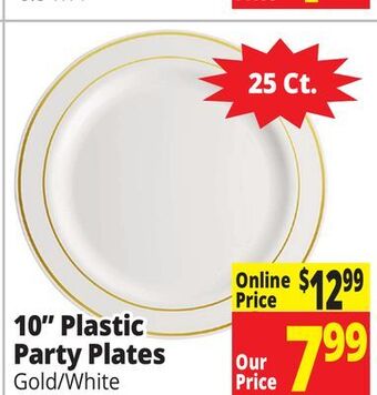 Ocean State Job Lot 10 plastic party plates offer