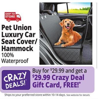 Ocean State Job Lot Pet union car seat cover/hammock for dogs, black offer