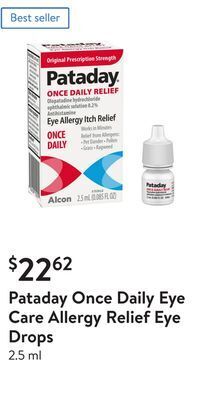 Walmart Pataday once daily eye care allergy relief eye drops offer