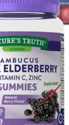 Ocean State Job Lot Nature's truth® sambucus black elderberry plus vitamin c & zinc vitamin gummies, 65-count offer