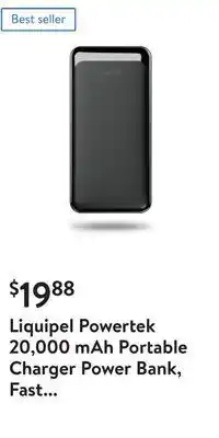 Walmart Liquipel powertek 20,000 mah portable charger power bank, fast charging dual usb output battery pack for iphone, ipad, galaxy offer