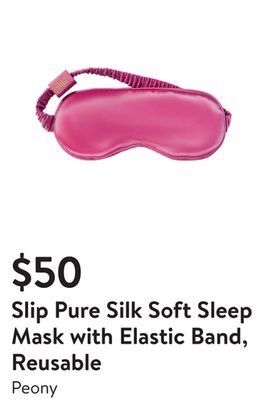 Walmart Slip pure silk soft sleep mask with elastic band, reusable offer