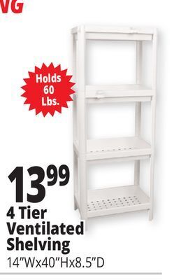 Ocean State Job Lot 4-tier ventilated shelf offer