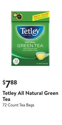 Walmart Tetley all natural green tea offer
