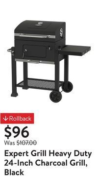 Walmart Expert grill heavy duty 24-inch charcoal grill, black offer