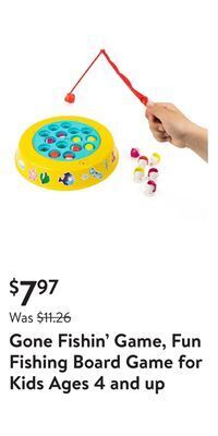 Walmart Gone fishin' game, fun fishing board game for kids ages 4 and up offer