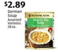Aldi German Soup Assorted Varieties 28 oz. offer