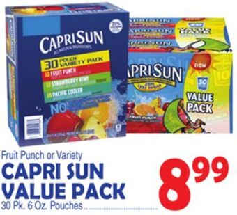 Bravo Supermarkets Capri sun value pack offer