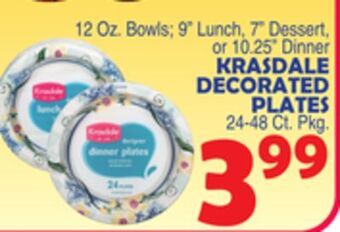 Bravo Supermarkets Krasdale decorated plates 24-48 ct. pkg offer