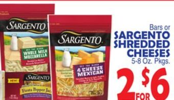 Bravo Supermarkets Sargento shredded cheeses offer